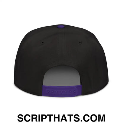 Make Cats Safe Again Embroidered Flat Brim Bill Snapback Hat Purple Black Black