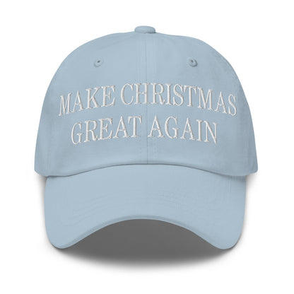 Make Christmas Great Again Embroidered Dad Hat Light Blue