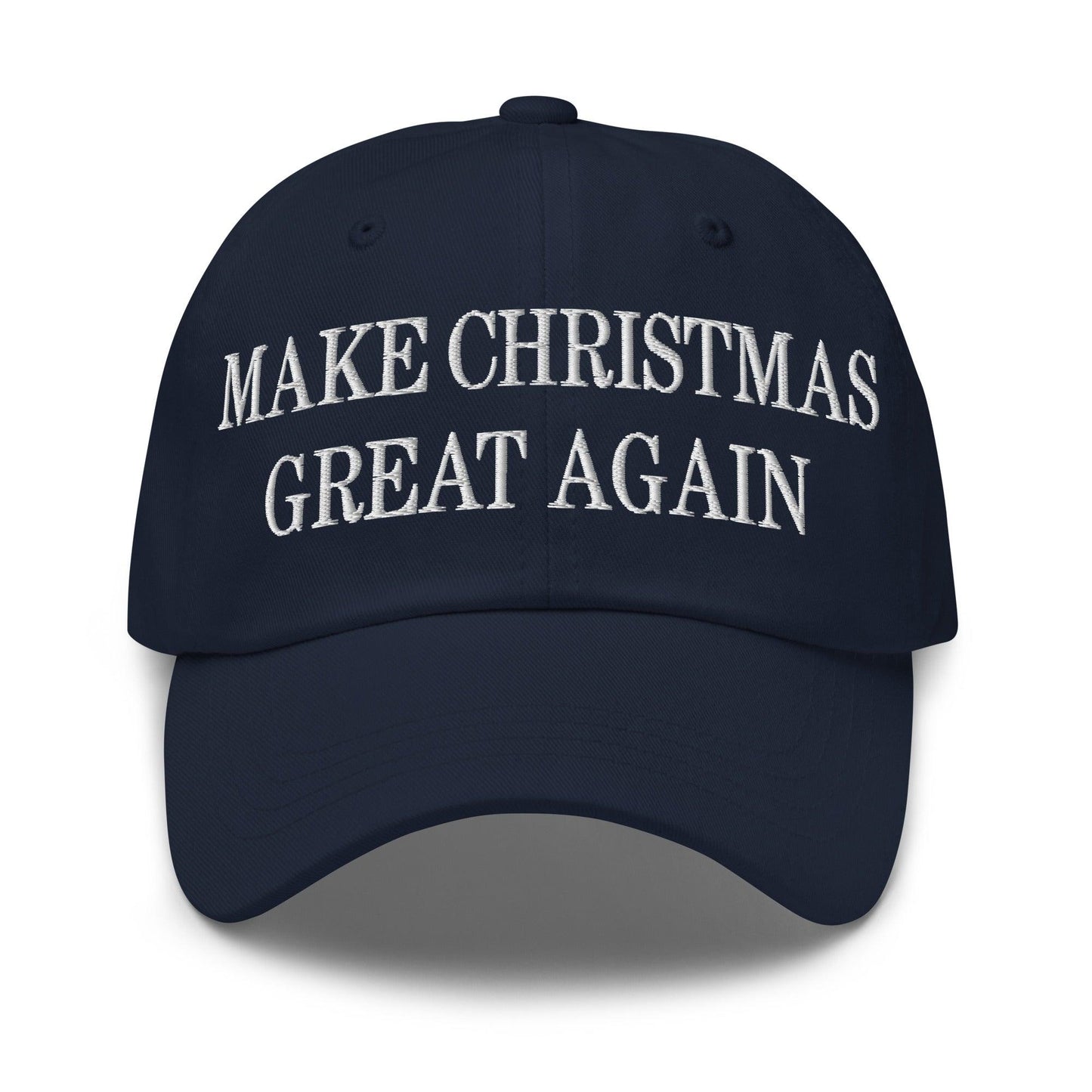 Make Christmas Great Again Embroidered Dad Hat Navy