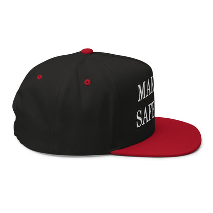 Make Dogs Safe Again Embroidered 5 Panel Flat Bill Brim Snapback Hat Black Red