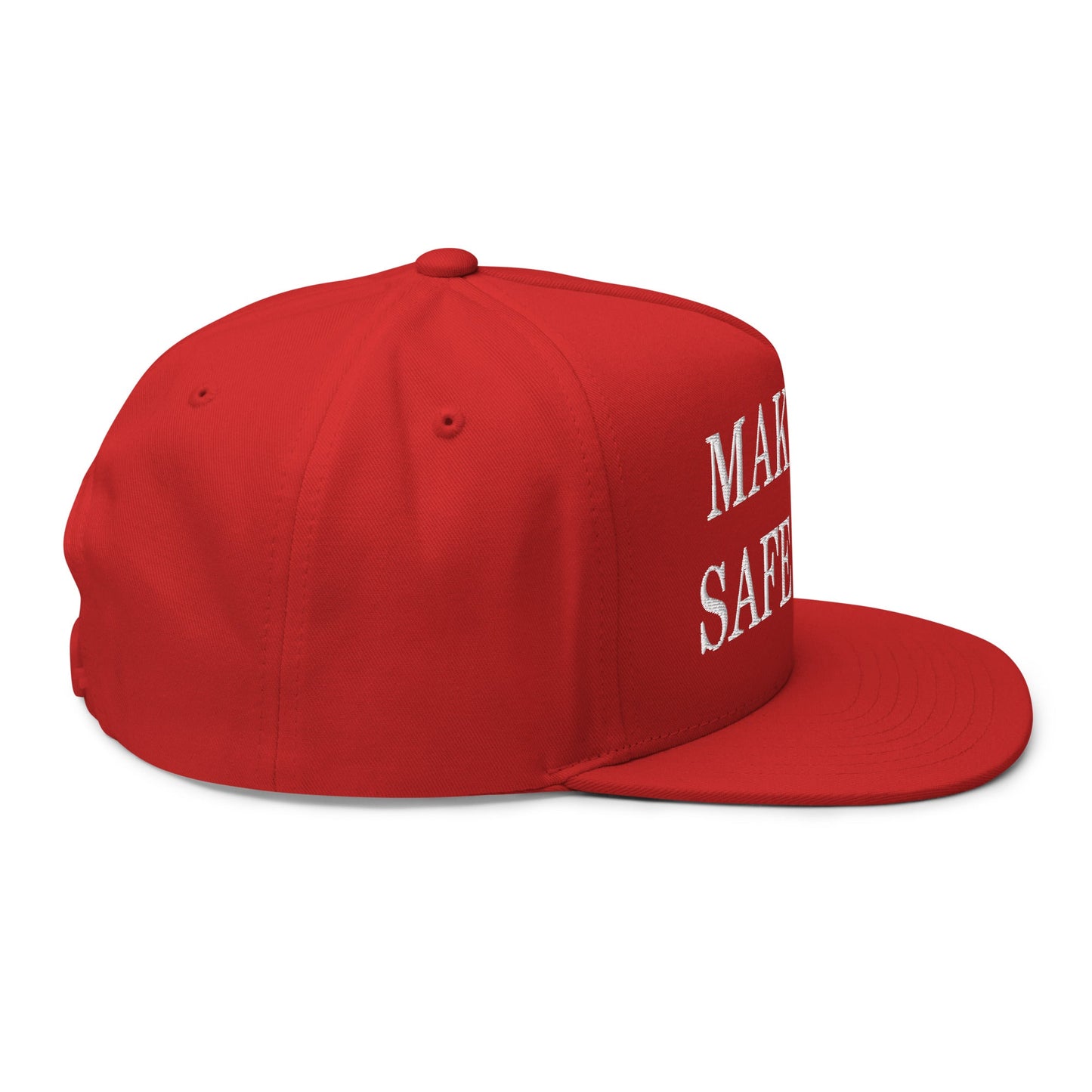 Make Dogs Safe Again Embroidered 5 Panel Flat Bill Brim Snapback Hat Red