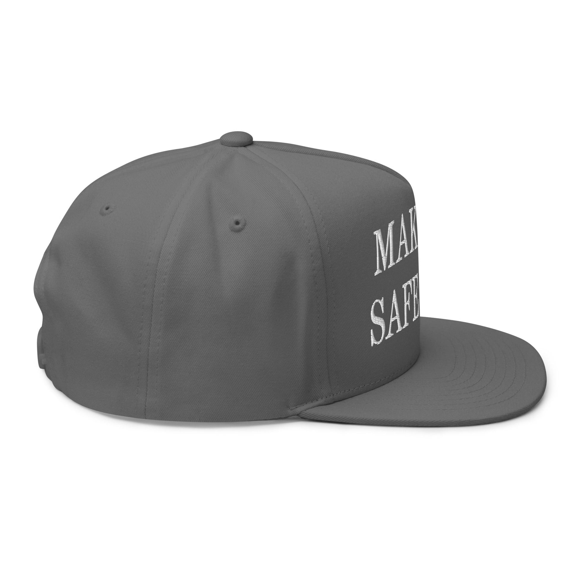 Make Dogs Safe Again Embroidered 5 Panel Flat Bill Brim Snapback Hat Grey