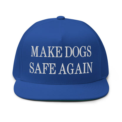 Make Dogs Safe Again Embroidered 5 Panel Flat Bill Brim Snapback Hat Royal Blue