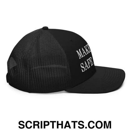 Make Dogs Safe Again Embroidered Classic Mesh Trucker Hat Black