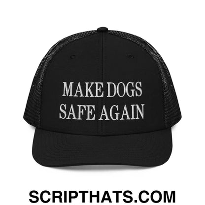 Make Dogs Safe Again Embroidered Classic Mesh Trucker Hat Black