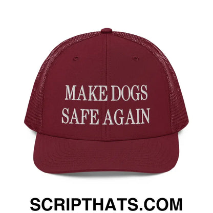 Make Dogs Safe Again Embroidered Classic Mesh Trucker Hat Cardinal