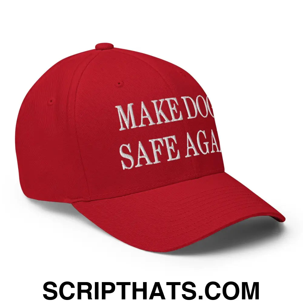 Make Dogs Safe Again Embroidered Stretch Fit Baseball Hat Red