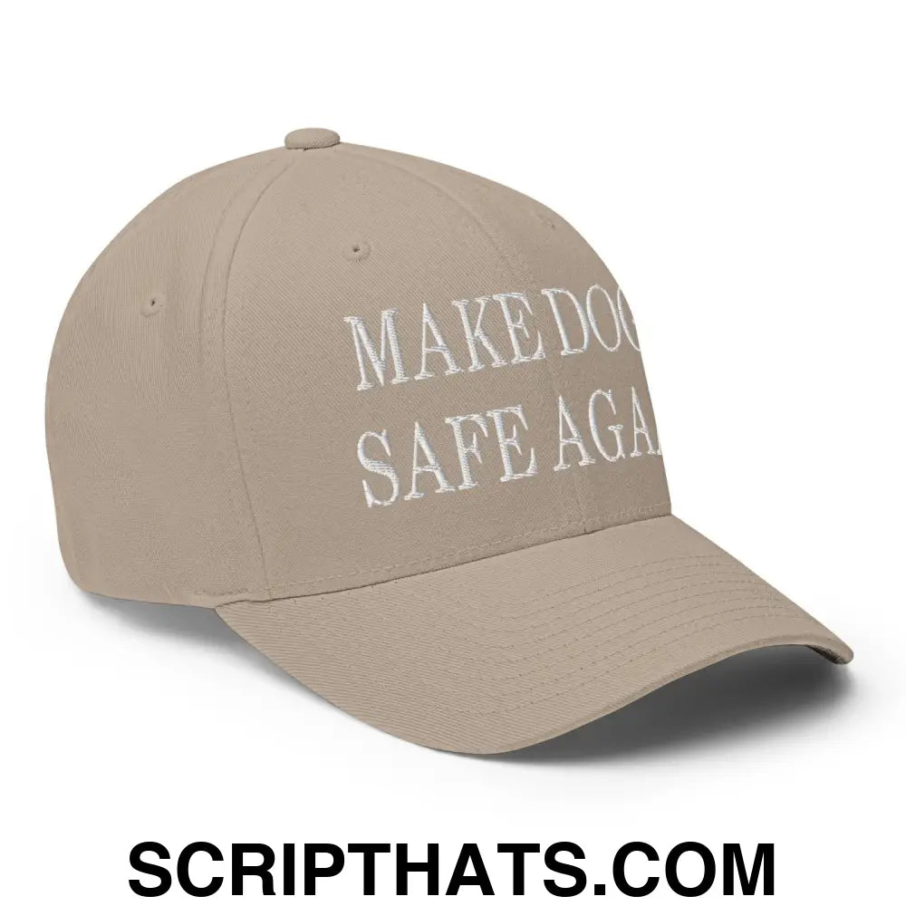 Make Dogs Safe Again Embroidered Stretch Fit Baseball Hat Khaki