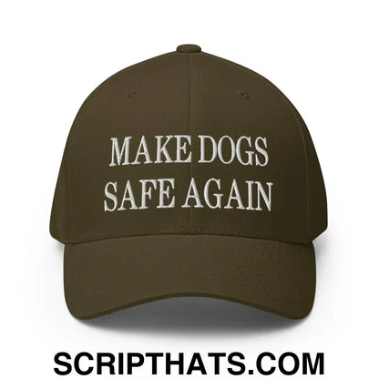 Make Dogs Safe Again Embroidered Stretch Fit Baseball Hat Olive