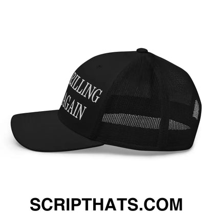 Make Drilling Great Again Embroidered Mesh Trucker Hat Black