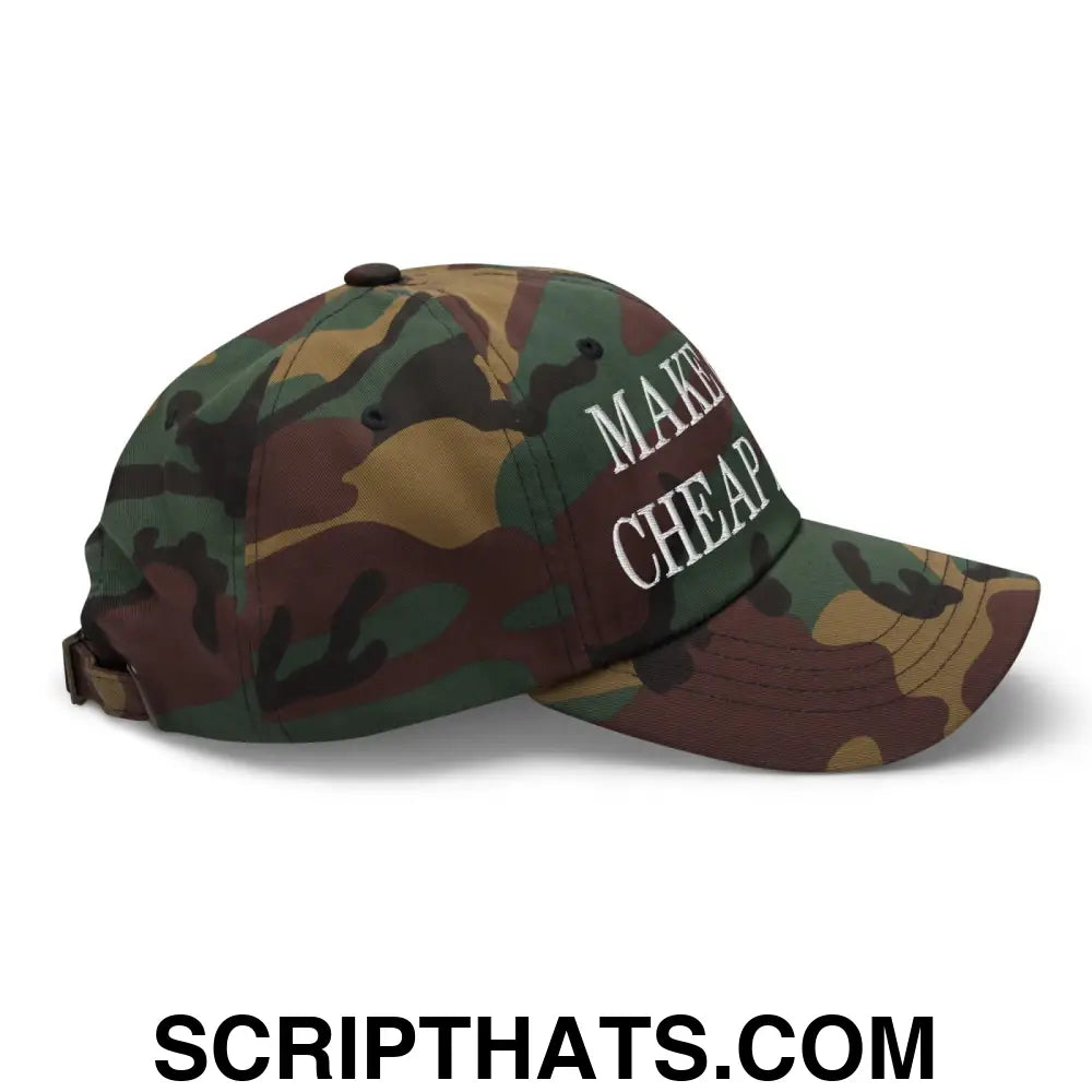 Make Food Cheap Again Embroidered Dad Hat Green Camo