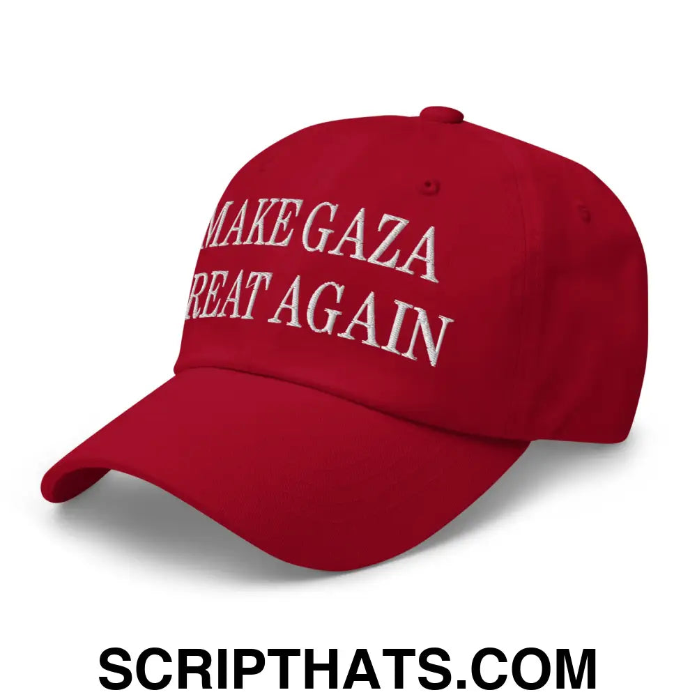 Make Gaza Great Again Embroidered Unstructured Dad Hat Cranberry