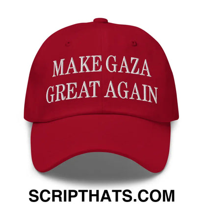 Make Gaza Great Again Embroidered Unstructured Dad Hat Cranberry