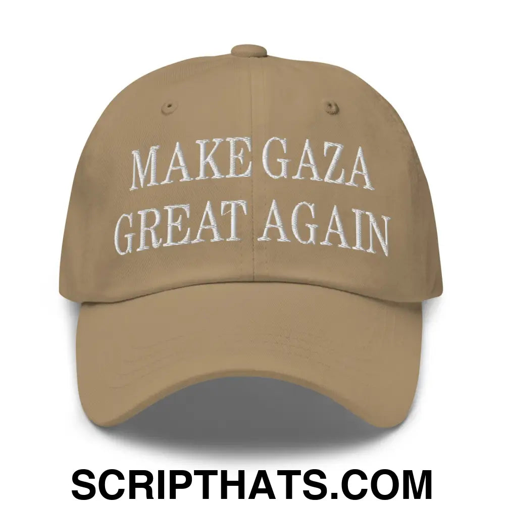 Make Gaza Great Again Embroidered Unstructured Dad Hat Khaki