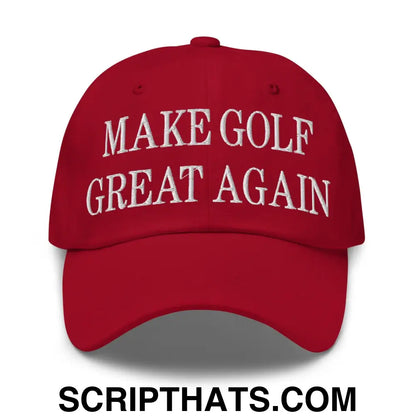 Make Golf Great Again Embroidered Dad Hat Cranberry