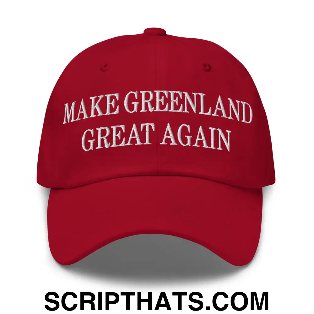 Make Greenland Great Again Embroidered Dad Hat Cranberry