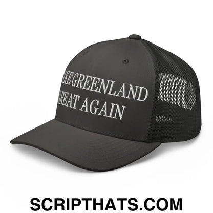 Make Greenland Great Again Embroidered Mesh Trucker Hat Charcoal