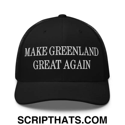 Make Greenland Great Again Embroidered Mesh Trucker Hat Black