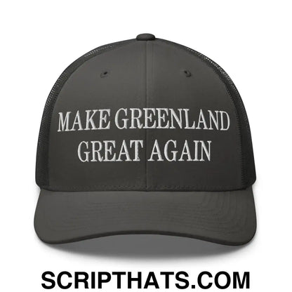 Make Greenland Great Again Embroidered Mesh Trucker Hat Charcoal