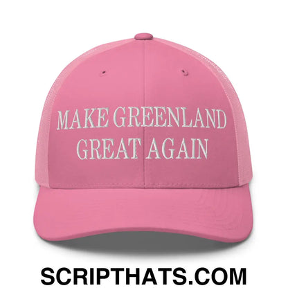 Make Greenland Great Again Embroidered Mesh Trucker Hat Pink