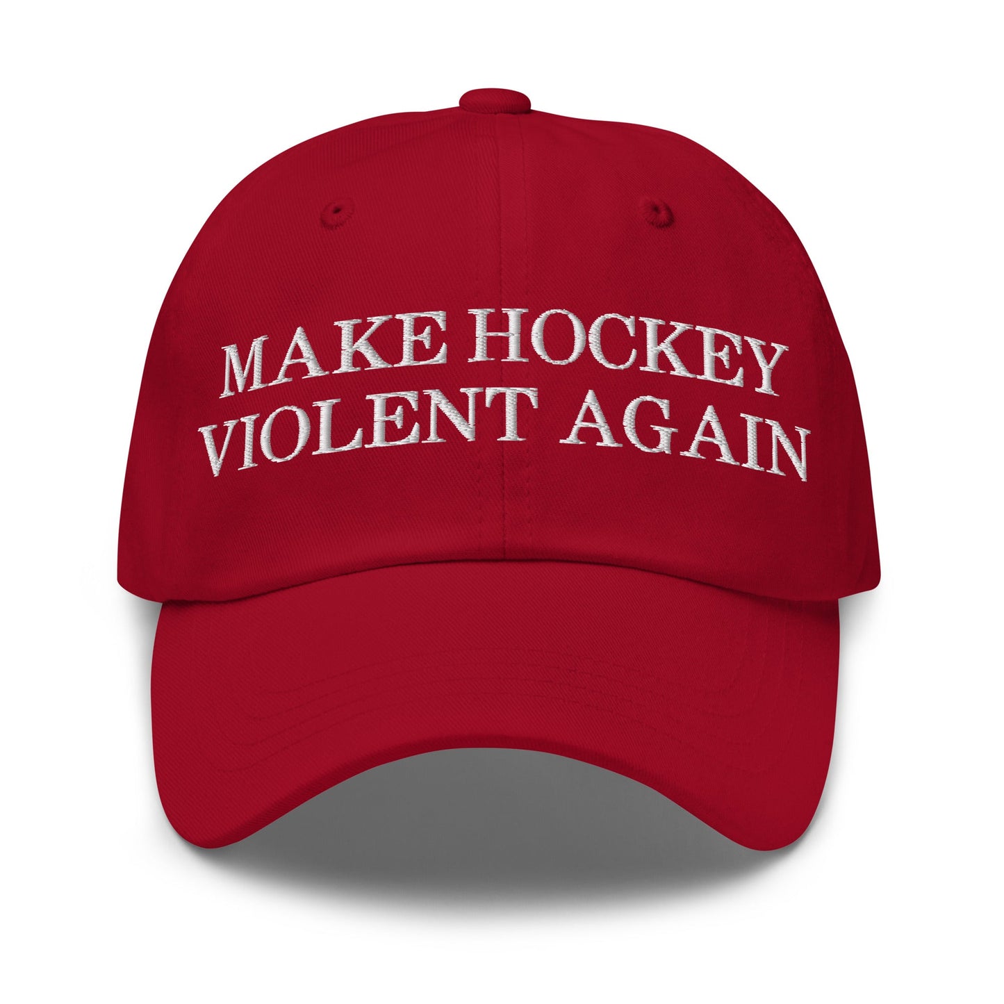 Make Hockey Violent Again Dad Hat Cranberry