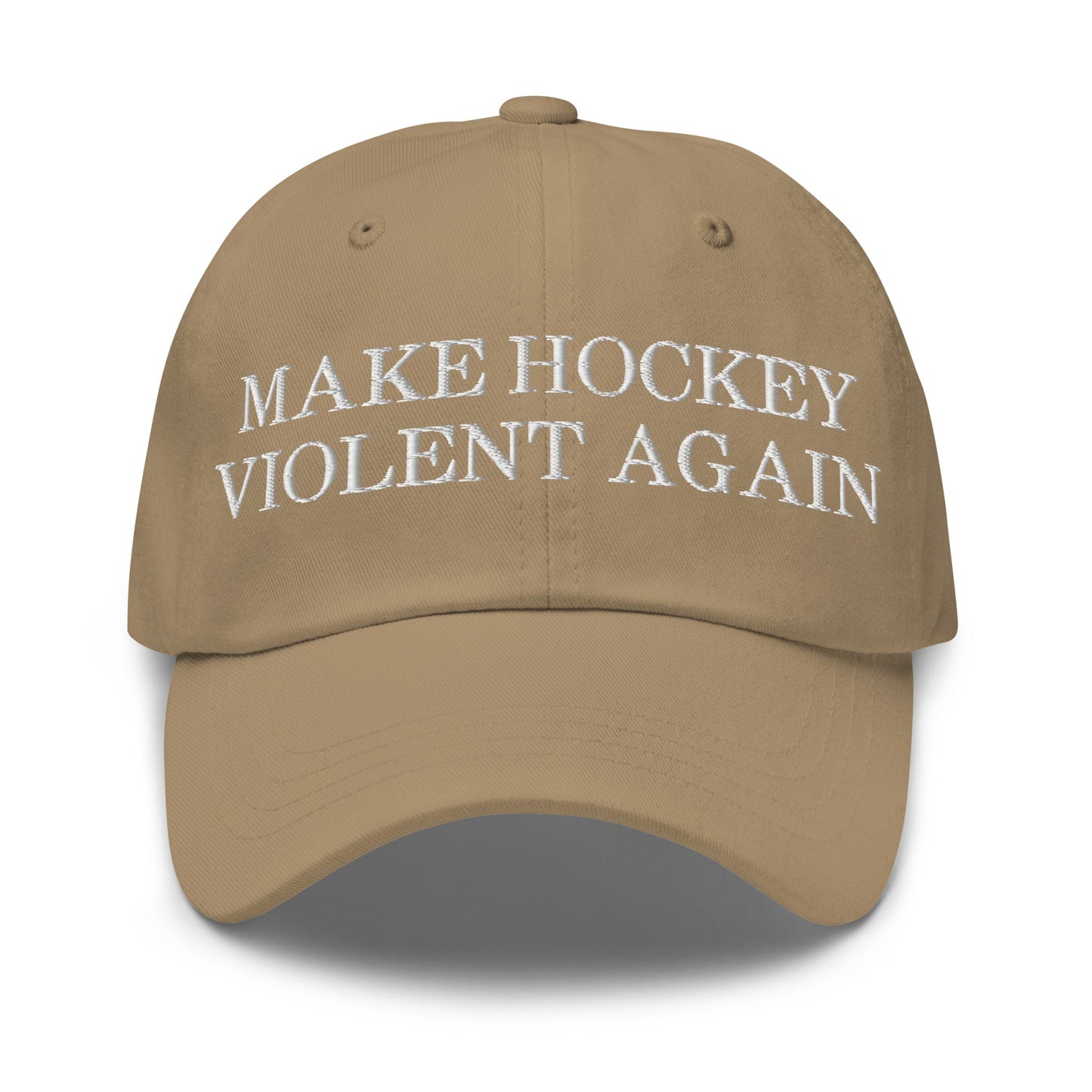 Make Hockey Violent Again Dad Hat Khaki