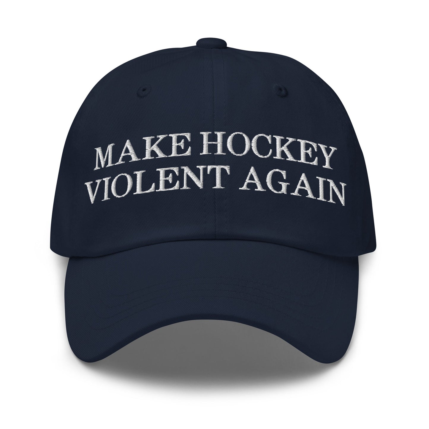 Make Hockey Violent Again Dad Hat Navy