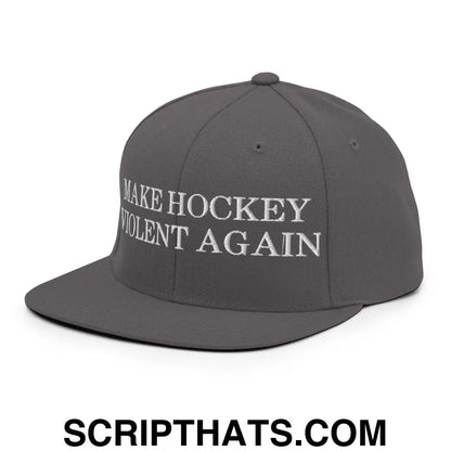 Make Hockey Violent Again Snapback Hat Dark Grey