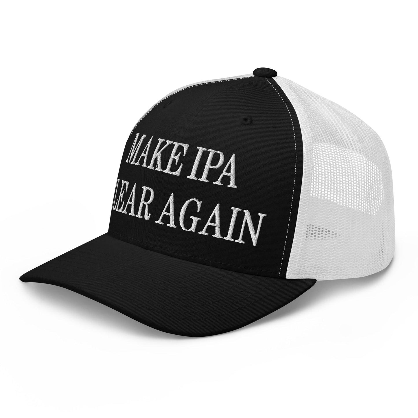 Make IPA Clear Again Embroidered Mesh Trucker Hat Black White