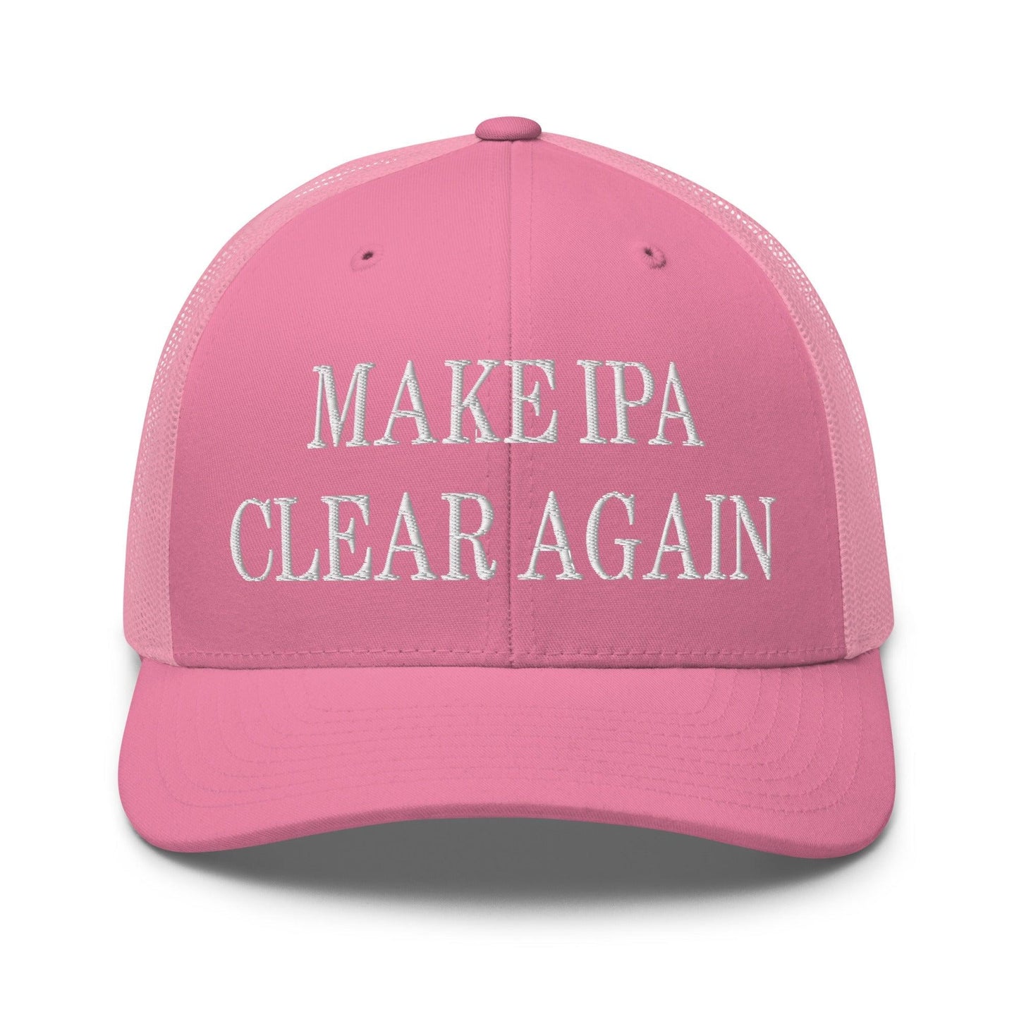 Make IPA Clear Again Embroidered Mesh Trucker Hat Pink