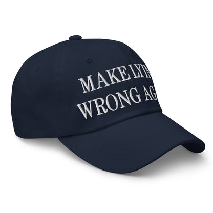 Make Lying Wrong Again Embroidered Dad Hat Navy