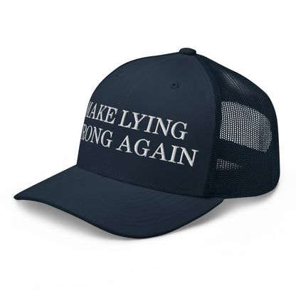 Make Lying Wrong Again Retro Trucker Hat Navy