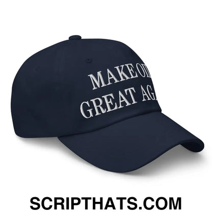 Make Oil Great Again Embroidered Dad Hat Navy