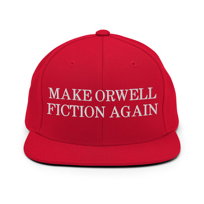 Make Orwell Fiction Again Snapback Hat Red