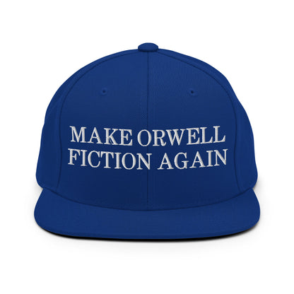 Make Orwell Fiction Again Snapback Hat Royal Blue