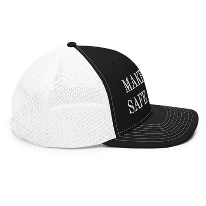 Make Pets Safe Again Embroidered Classic Mesh Trucker Hat Black White