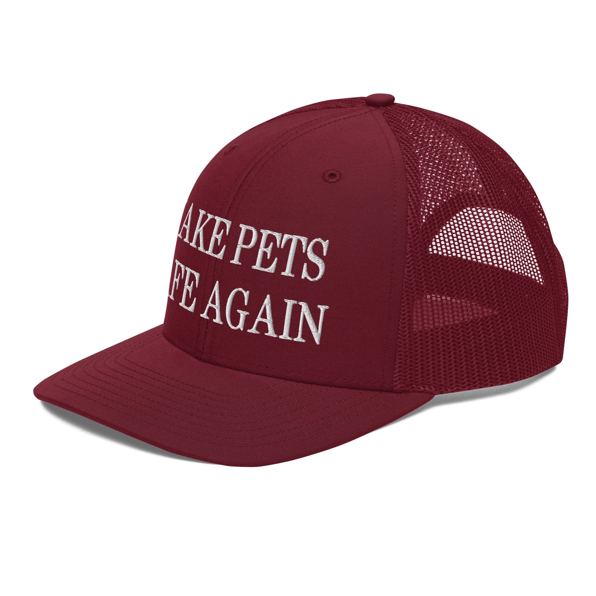 Make Pets Safe Again Embroidered Classic Mesh Trucker Hat Cardinal