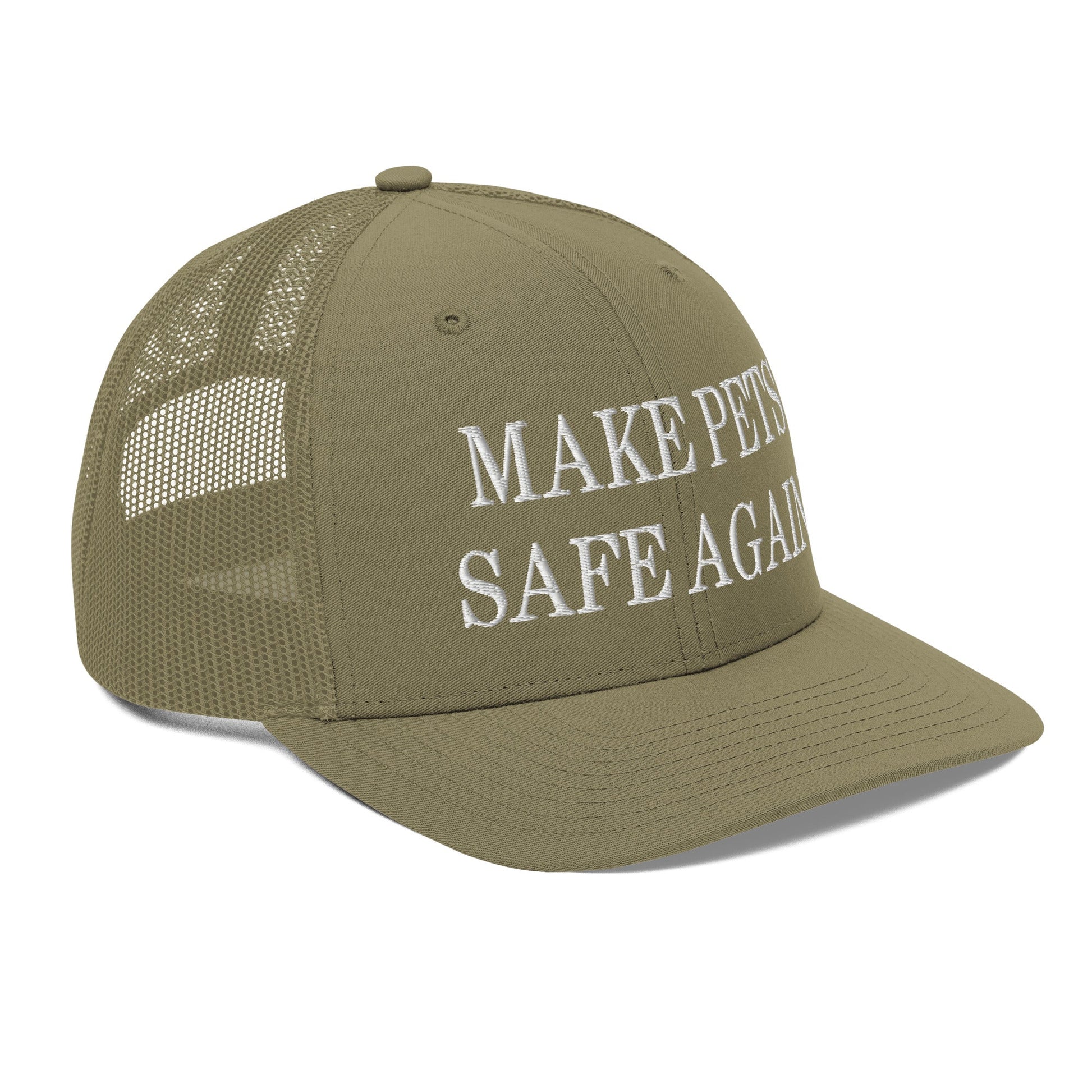 Make Pets Safe Again Embroidered Classic Mesh Trucker Hat Loden