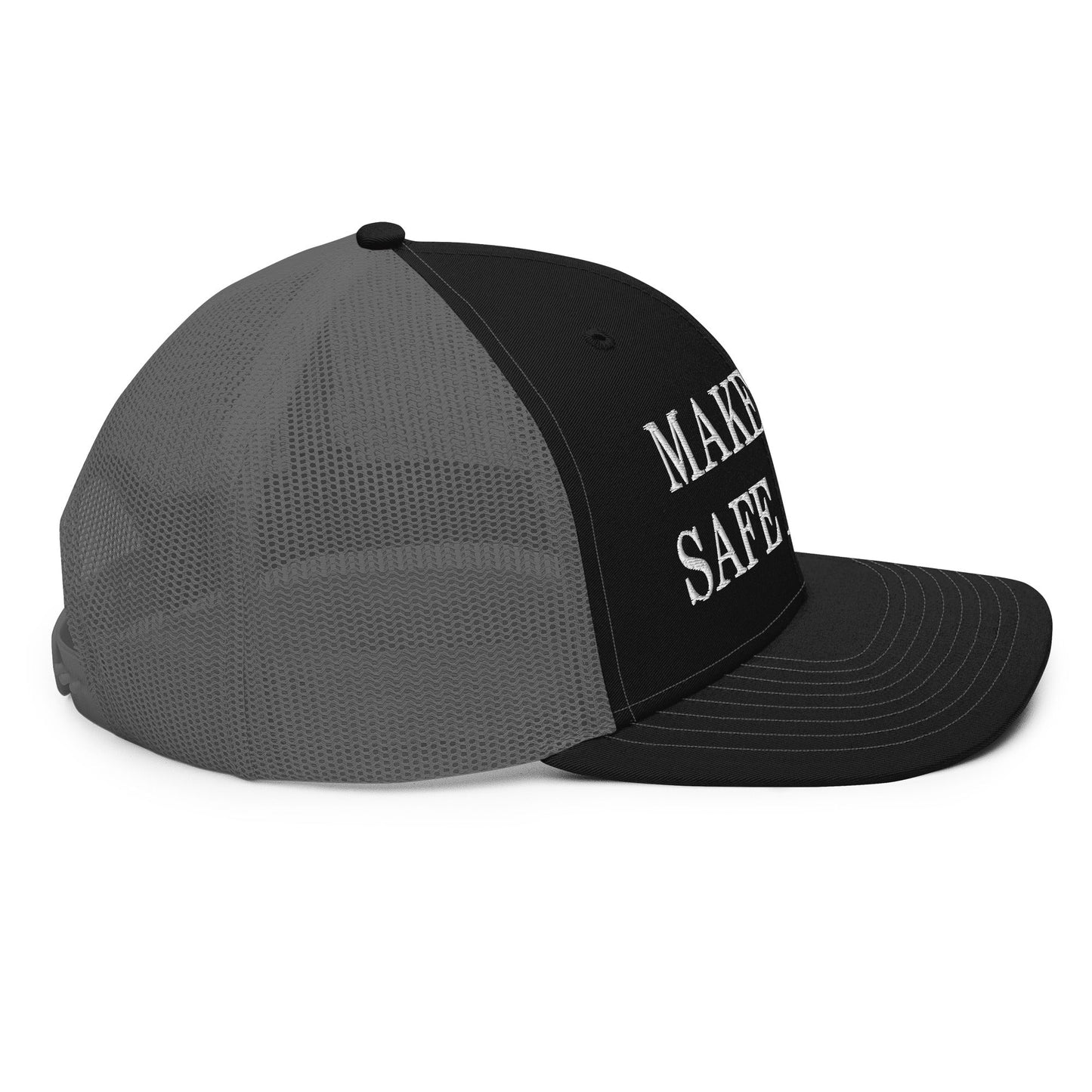 Make Pets Safe Again Embroidered Classic Mesh Trucker Hat Black Charcoal