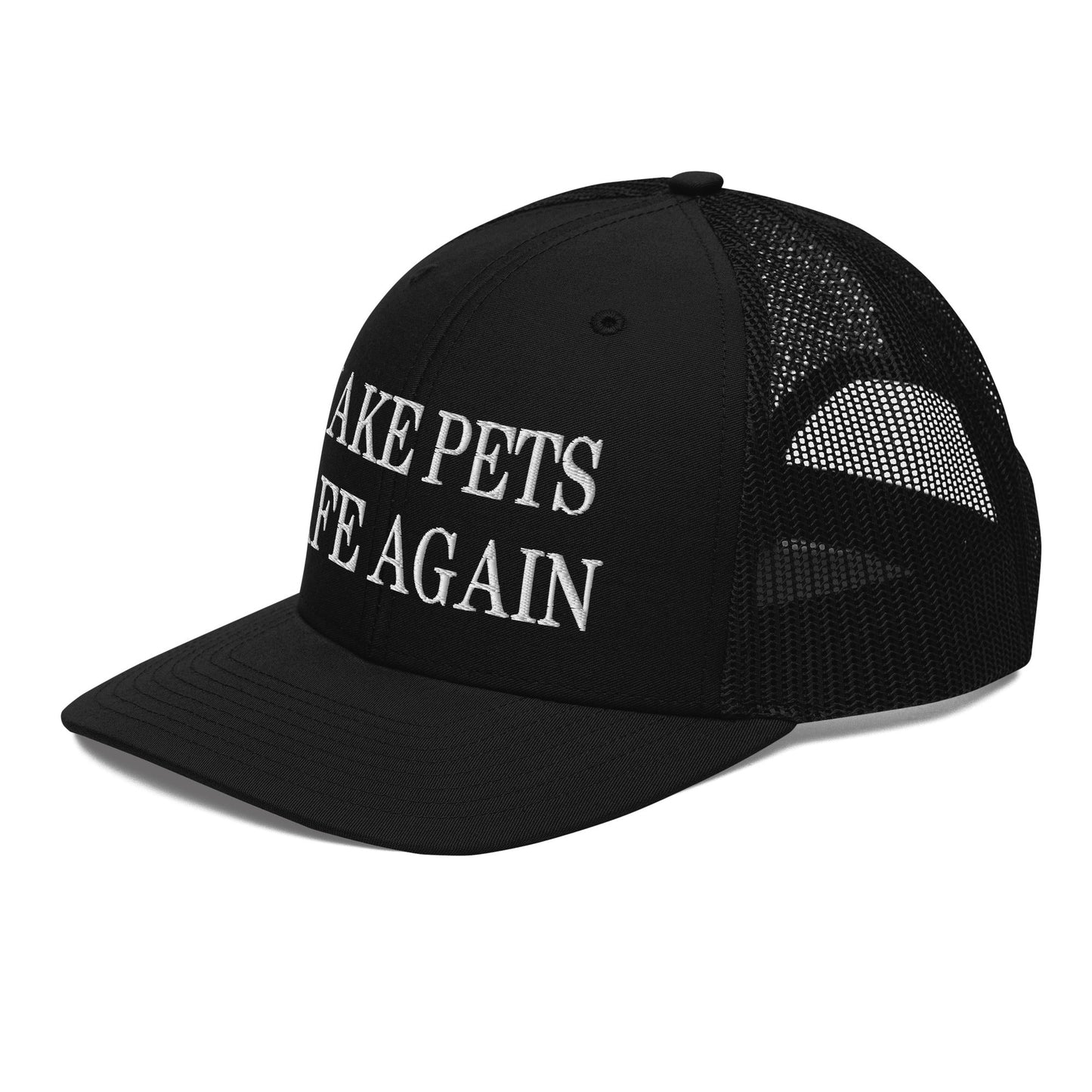 Make Pets Safe Again Embroidered Classic Mesh Trucker Hat Black