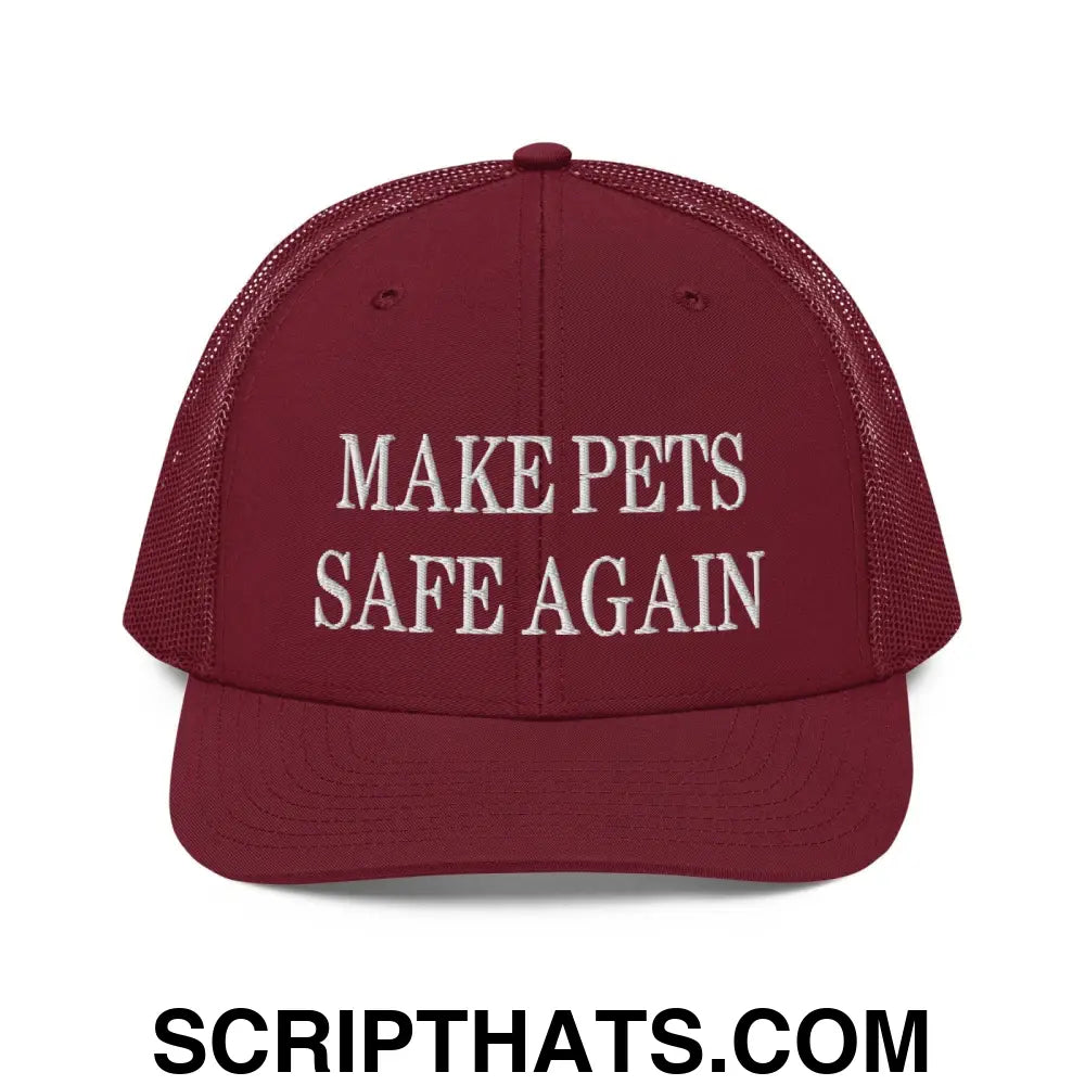 Make Pets Safe Again Embroidered Classic Mesh Trucker Hat Cardinal