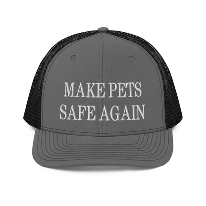 Make Pets Safe Again Embroidered Classic Mesh Trucker Hat Charcoal Black