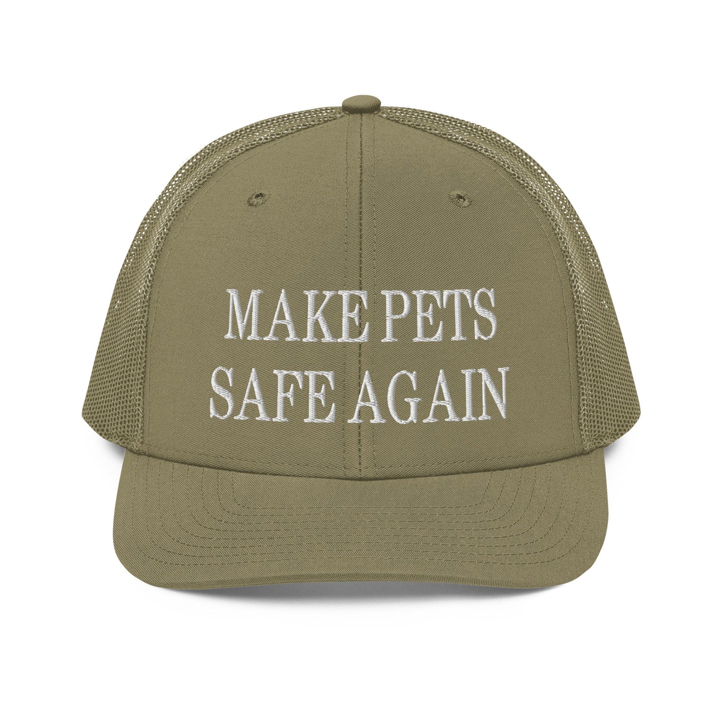 Make Pets Safe Again Embroidered Classic Mesh Trucker Hat Loden