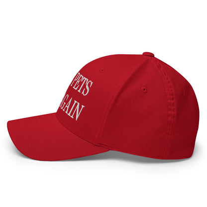 Make Pets Safe Again Embroidered Stretch Fit Baseball Hat Red