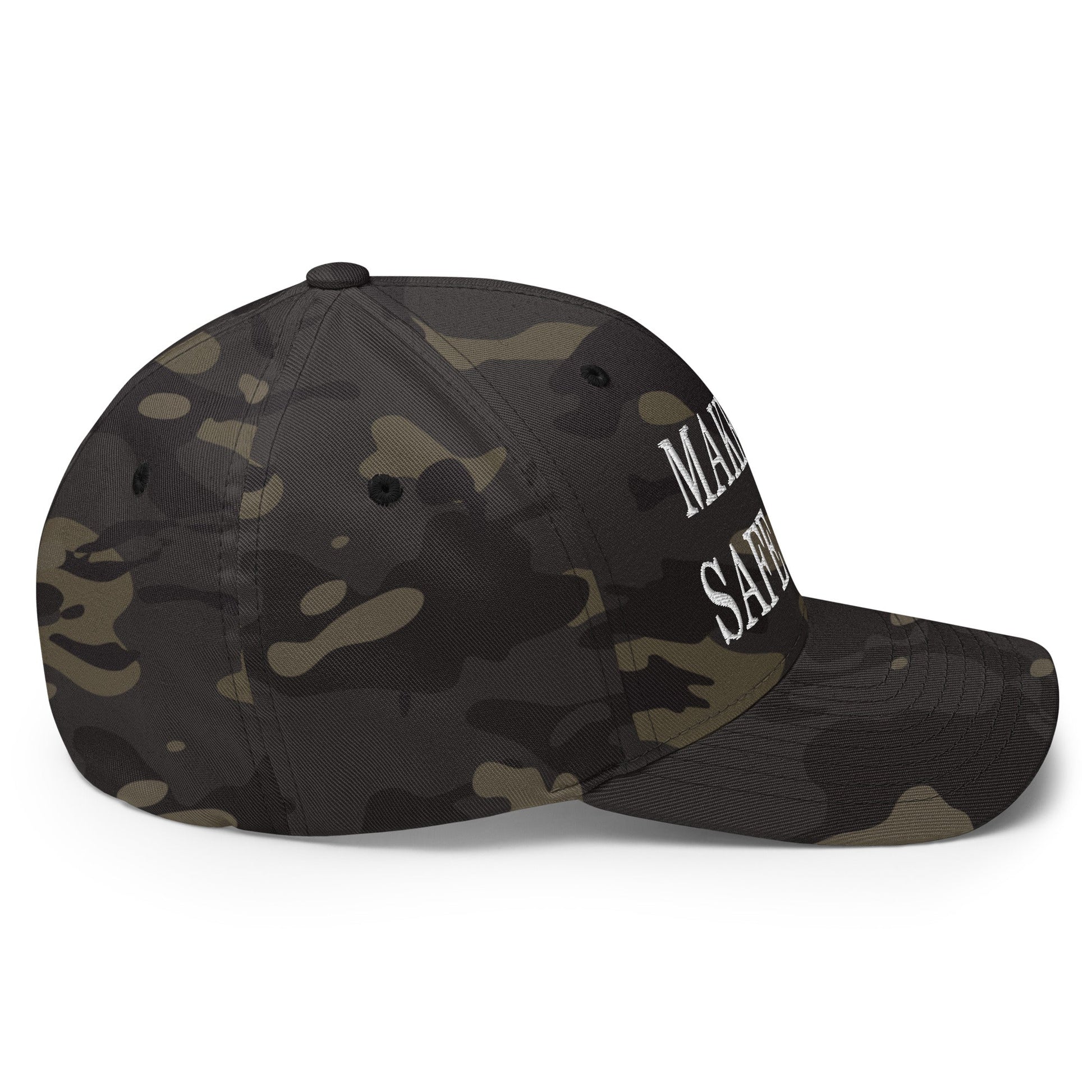 Make Pets Safe Again Embroidered Stretch Fit Baseball Hat Multicam Black