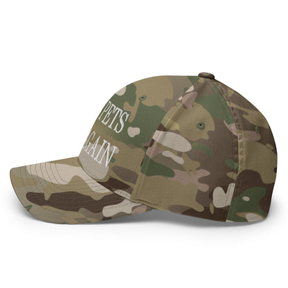 Make Pets Safe Again Embroidered Stretch Fit Baseball Hat Multicam Green