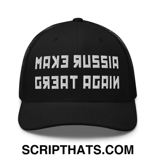 Make Russia Great Again Embroidered Mesh Trucker Hat Black