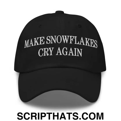 Make Snowflakes Cry Again Embroidered Dad Hat Black