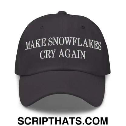 Make Snowflakes Cry Again Embroidered Dad Hat Dark Grey