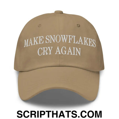 Make Snowflakes Cry Again Embroidered Dad Hat Khaki